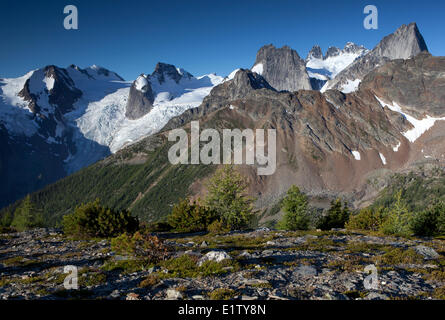 Der Hund Zahn Snowpatch Spire Bugaboo Spire Howser Türme Bugaboo Bugaboo Provincial Gletscherpark British Columbia Kanada Stockfoto