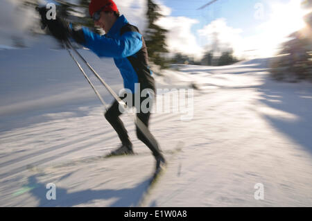 Nordic Skate Skifahren in Cypress Mountain Ski Area, Hollyburn Berg. Cypress Bowl, West Vancouver. British Columbia, Kanada Stockfoto