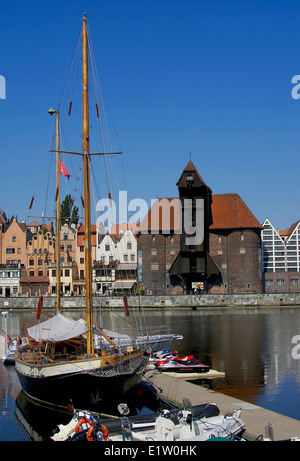 Europa, Polen, Wojewdztwo Pomorskie Provinz, Stadt Danzig, der alte Kran im Hafen Mottlau Stockfoto
