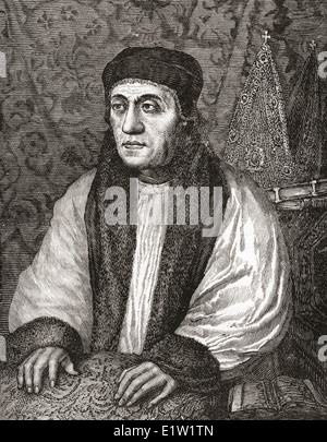 William Warham, c. 1450 – 1532. Erzbischof von Canterbury. Stockfoto