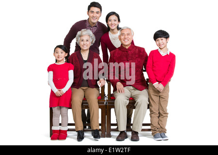 Porträt der glückliche Familie Stockfoto