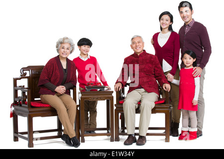 Porträt der glückliche Familie Stockfoto