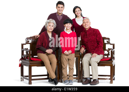 Porträt der glückliche Familie Stockfoto