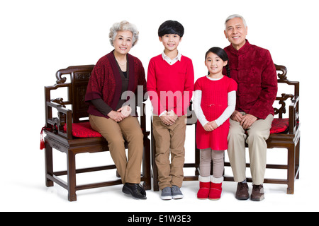 Porträt der glückliche Familie Stockfoto