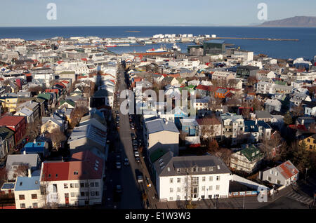 Luftaufnahme von Reykjavik, Island Stockfoto