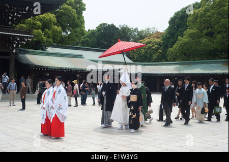 Japan, Tokyo2014 - Meiji Shinto Schrein Shinto traditionelle Hochzeit Stockfoto