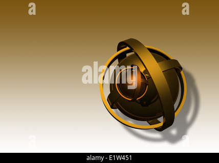 goldene Form in 3d software Stockfoto