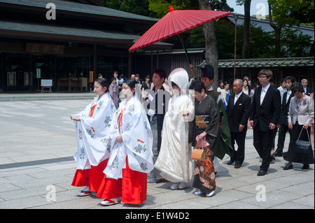 Japan, Tokyo2014 - Meiji Shinto Schrein Shinto traditionelle Hochzeit Stockfoto