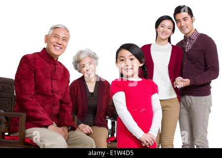 Porträt der Großfamilie Stockfoto