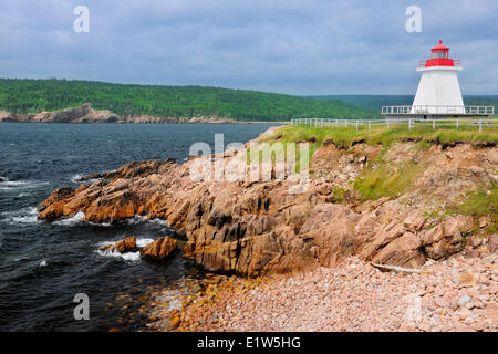 Leuchtturm auf Cape Breton, Neils Harbour, Nova Scotia, Kanada Stockfoto