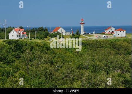 Leuchtturm am Cap De La Riviere Madeleine, Cap De La Madeleine, Quebec, Kanada Stockfoto