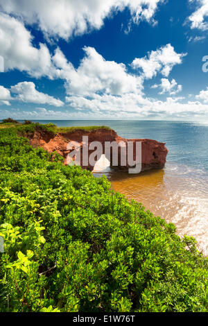 Erodiert roten Sandsteinfelsen, Kildare Capes, Prince Edward Island, Canada Stockfoto