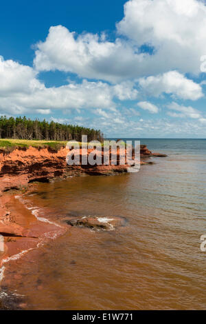 Erodiert roten Sandsteinfelsen, Kildare Capes, Prince Edward Island, Canada Stockfoto