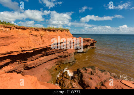 Erodiert roten Sandsteinfelsen, Kildare Capes, Prince Edward Island, Canada Stockfoto