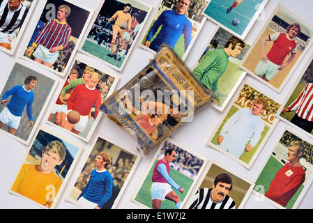 Die wunderbare Welt der Fußballstars in Aktion football player Card Collection 1969-1970 Stockfoto