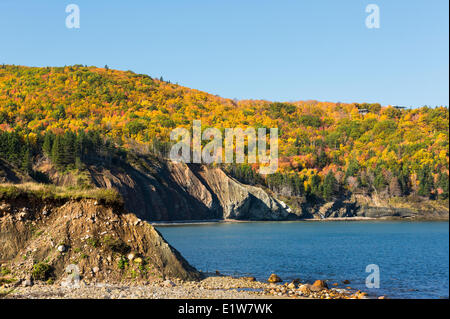 Klippen, Scotch Cove, Cape Breton, Nova Scotia, Kanada Stockfoto