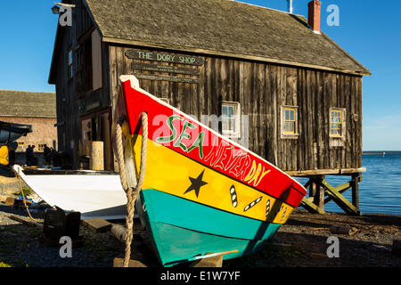 Holzboote, The Dory Shop, Lunenburg, Nova Scotia, Kanada Stockfoto