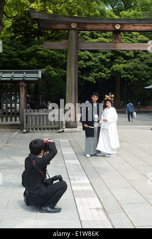 Japan, Tokyo2014 - Meiji Shinto Schrein Shinto traditionelle Hochzeit Stockfoto