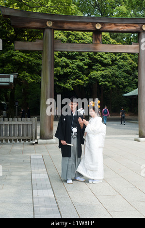 Japan, Tokyo2014 - Meiji Shinto Schrein Shinto traditionelle Hochzeit Stockfoto