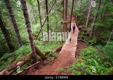 Mountainbiken in Cumberland, Vancouver Island, British Columbia, Kanada Stockfoto