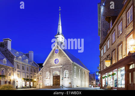 Kirche Notre-Dame-des-Victoires in Place Royale Square, Quebec Stadt, Quebec, Kanada Stockfoto