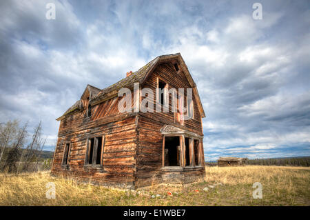 Verlassene Ranch nach Hause, Britisch-Kolumbien, Kanada Stockfoto