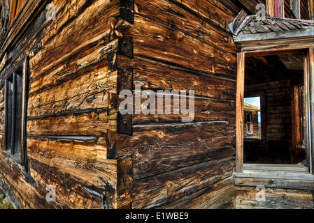 Verlassene Ranch nach Hause, Britisch-Kolumbien, Kanada Stockfoto