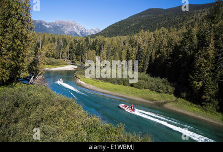 Jet-Boot, Mitchell River, Cariboo Mountains, British Columbia, Kanada Stockfoto