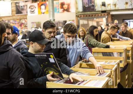 Record Store Day 2014, Rough Trade New York, Brooklyn Stockfoto