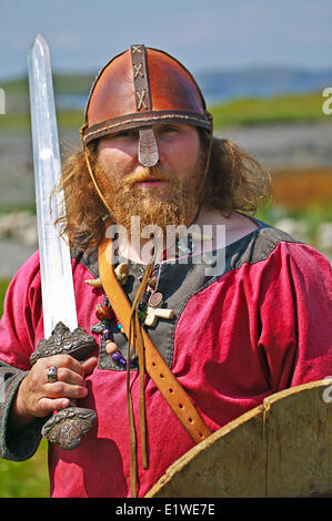 Viking, Viking Website Norstead, l ' Anse Aux Meadows, Viking Trail, nördliche Halbinsel, Neufundland, Kanada Stockfoto