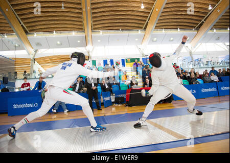 Vancouver-Grand-Prix Herren Degen 2013 im Richmond Olympic Oval. Richmond, Britisch-Kolumbien Kanada Fotograf Frank Pali Stockfoto