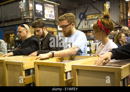Record Store Day 2014, Rough Trade New York, Brooklyn Stockfoto