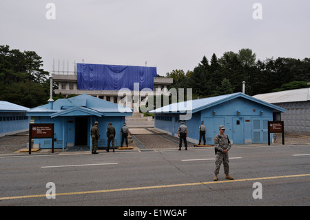 JSA Joint Security Area, DMZ, demilitarisierte Zone, Südkorea. Stockfoto