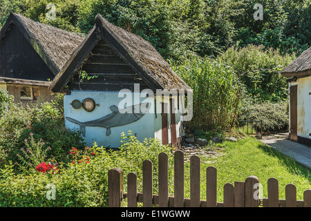 Alte Schuppen in dem Dorf Vitt, Putgarten, Wittow Rügen Fischerinsel, Mecklenburg-Western Pomerania, Deutschland, Europa Stockfoto