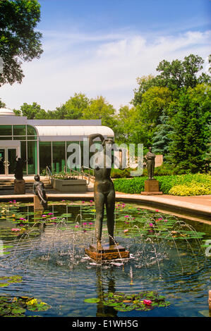 Statue im Wasser Garten, Assiniboine Park, Winnipeg, Manitoba, Kanada Stockfoto