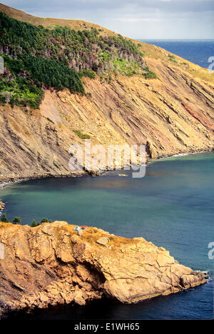 Camping, Fleisch Cove, Cape Breton Highlands, Cape Breton, Nova Scotia, Kanada Stockfoto