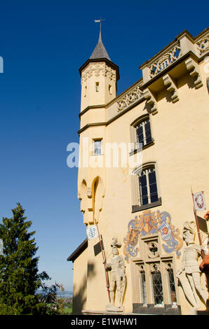 Hohenschwangau Burg oder Schloss Hohenschwangau ein Palast aus dem 19. Jahrhundert in Süddeutschland. Es war die Kindheit Residenz König Stockfoto