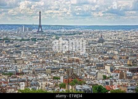 Paris-Skyline, Blick vom Sacre Coeur Basilika Dome, Paris, Frankreich Stockfoto