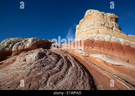 Sandstein-Formationen an White Pocket, Paria Canyon - Vermillion Cliffs Wilderness, Arizona, Vereinigte Staaten Stockfoto