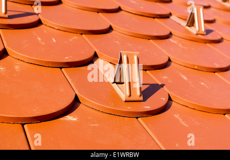 Detail der modernen roten Dach Stockfoto