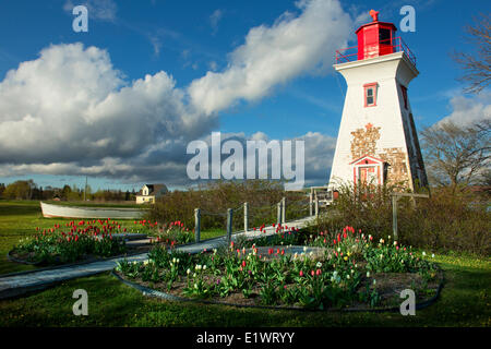 Leuchtturm im Frühjahr, Victoria, Prince Edward Island, Canada Stockfoto