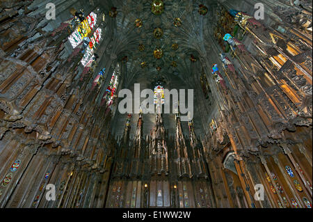 Innenraum mit geschnitzten hölzernen Wänden Thistle Kapelle in St. Giles' Cathedral in Edinburgh, Scotland, UK Stockfoto