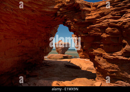 Erodierte Sandstein, Darnley, Prince Edward Island, Canada Stockfoto