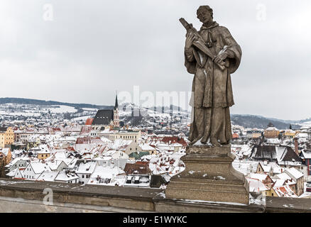 Blick auf die Stadt Cesky Krumlov, Tschechische Republik, Stockfoto