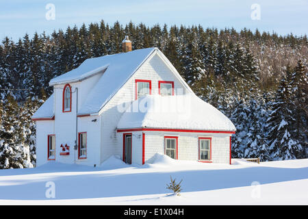 Haus im Winter, Rattenbury Road, Prince-Edward-Insel, Kanada Stockfoto