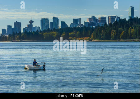 Lachs Angeln, Burrard Inlet. Stockfoto