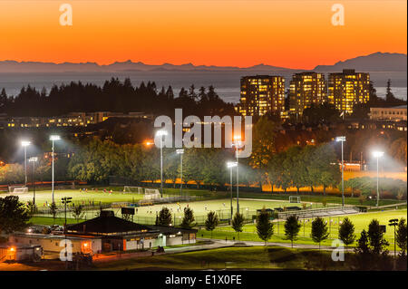 Fußball-Spieler bei Trilight. UBC. Stockfoto