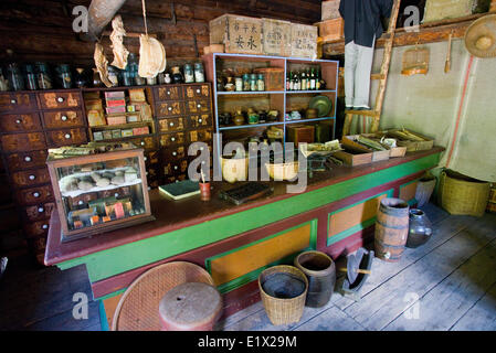 Chinatown. Historischen Goldrausch Townsite von Barkerville. Cariboo Region, Britisch-Kolumbien. Kanada Stockfoto