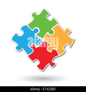 Bunte simpel Kinder puzzle Stücke Vektor eps10 Stock Vektor