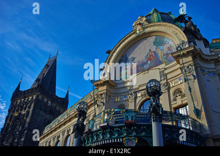 Gemeindehaus, Obecni Dum, Prikopy, Altstadt (UNESCO), Prag Tschechische Republik Stockfoto